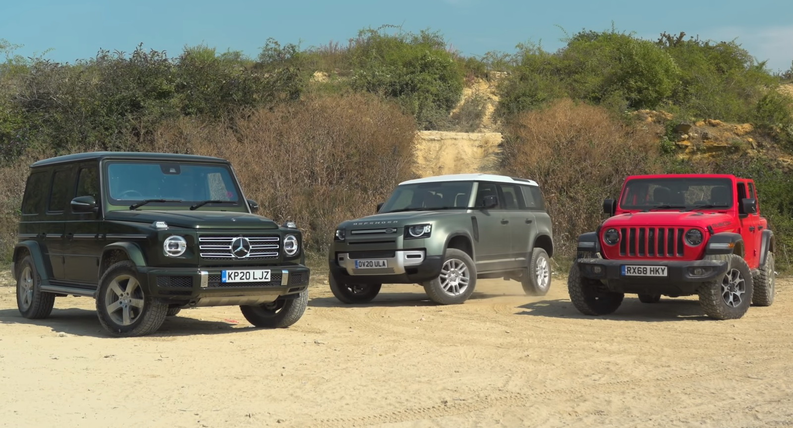 Land Rover Defender Off Road Tested Against Jeep Wrangler Mercedes Benz G Class Carscoops