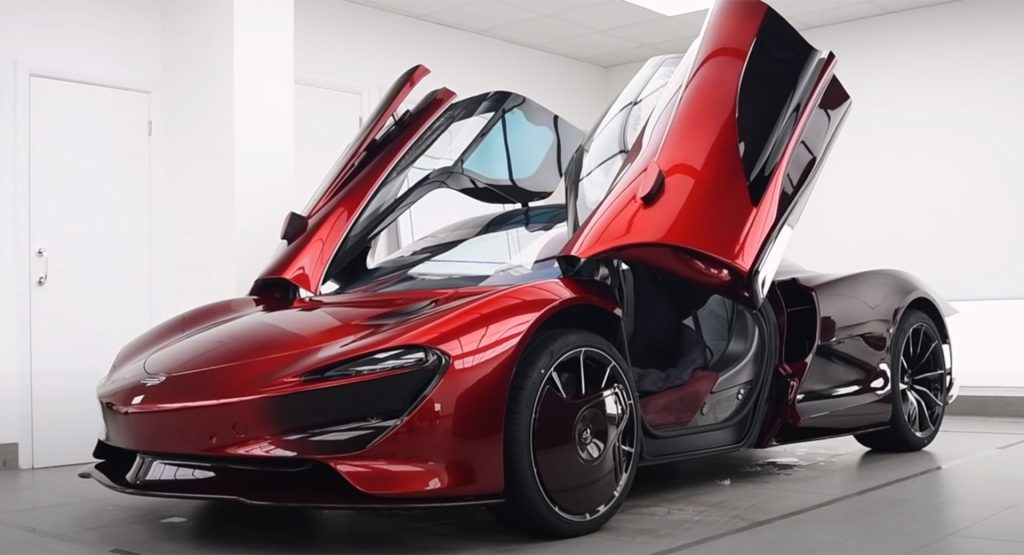  Watch This One-Off Red McLaren Speedtail Being Detailed