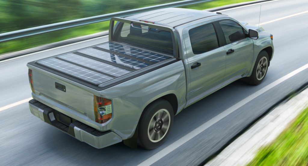  Charging Electric Pickups Could Be As Easy As Parking In The Sun Thanks To A Solar Tonneau Cover
