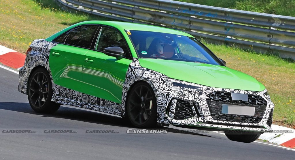  The 2021 Audi RS3 Sedan Shows More Skin, Looks Tasty In Lambo-Green