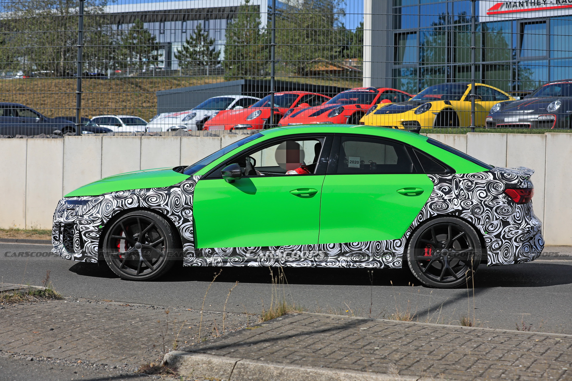 The 2021 Audi RS3 Sedan Shows More Skin, Looks Tasty In Lambo-Green
