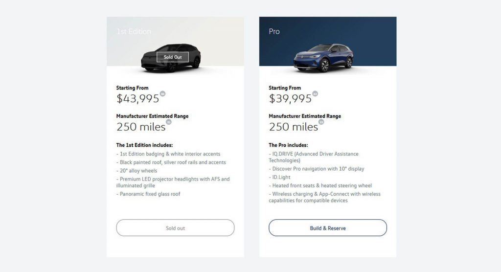  2021 VW ID.4 Reservation Site Crashes, 1st Edition Is Sold Out In The U.S.