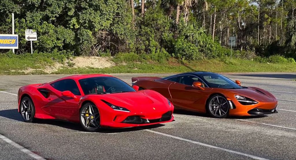  McLaren 720S And Ferrari F8 Tributo Go Toe-To-Toe At The Drag Strip