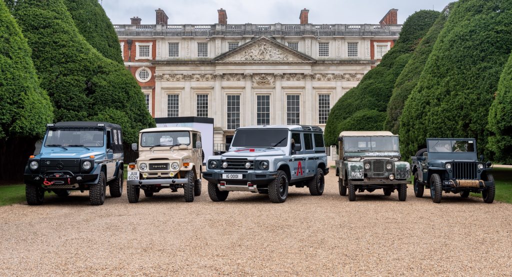 See The New Ineos Grenadier Next To Classic Toyota FJ40, Willys Jeep And Mercedes G-Class
