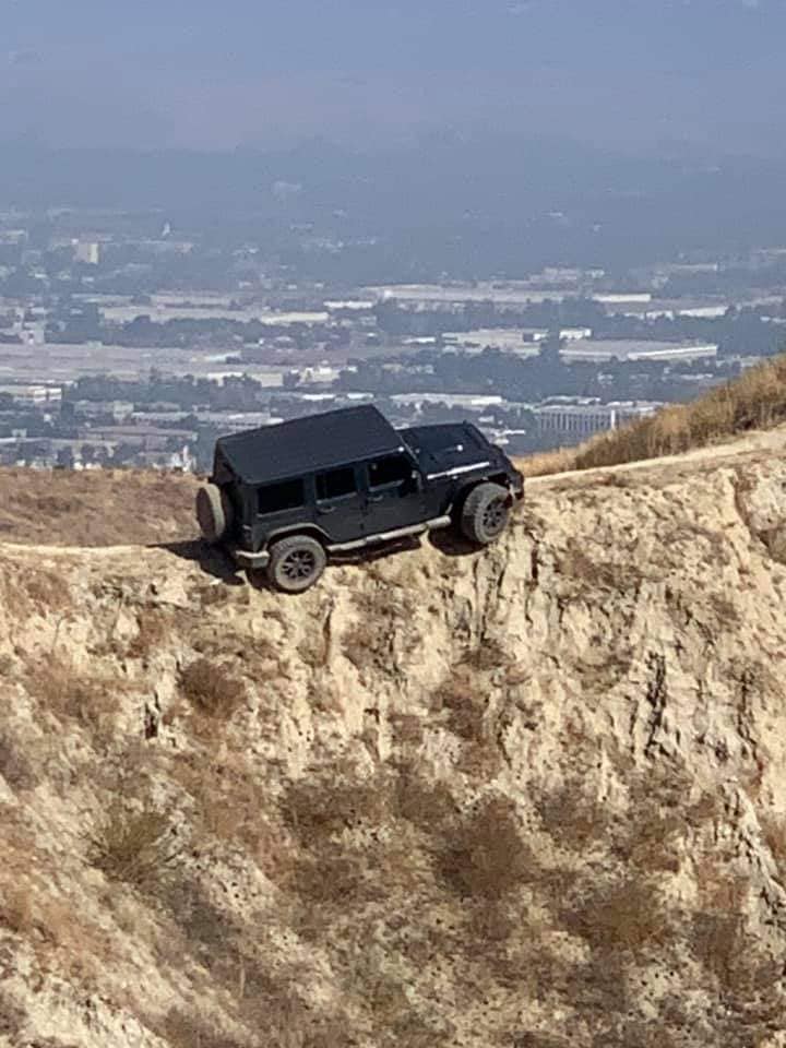 Is This Another Jeep Thing? Wrangler Found Abandoned Hanging Off A Californian Cliff