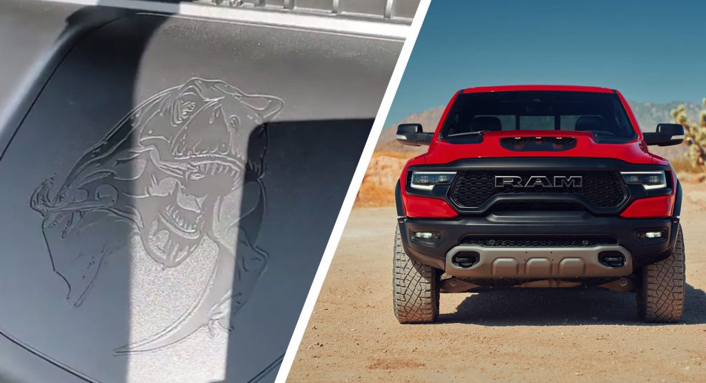  Ram 1500 TRX Easter Egg Shows Raptor In The Jaws Of A T-Rex