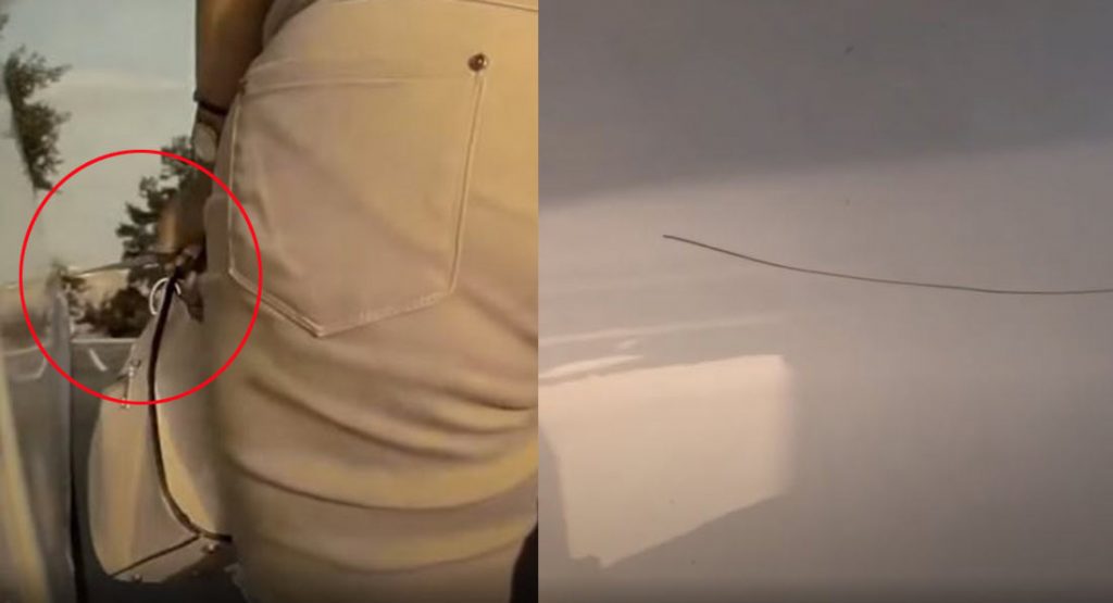  Tesla Sentry Mode Captures Woman Scratching Model Y With Knife