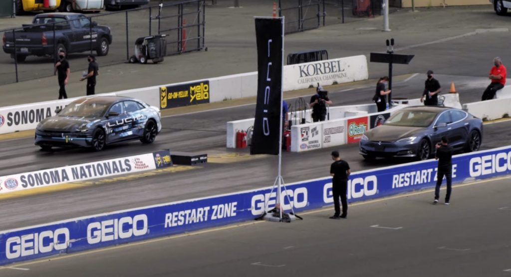  See The 1,080 HP Lucid Air Crush The Quarter-Mile (And A Tesla Model S) In 9.9 Sec