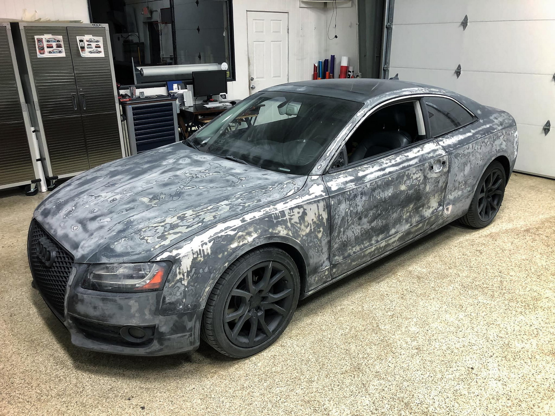 Oh, The Horror! Audi A5 Coupe Was Plasti-Dipped And Then Covered In Paint Stripper