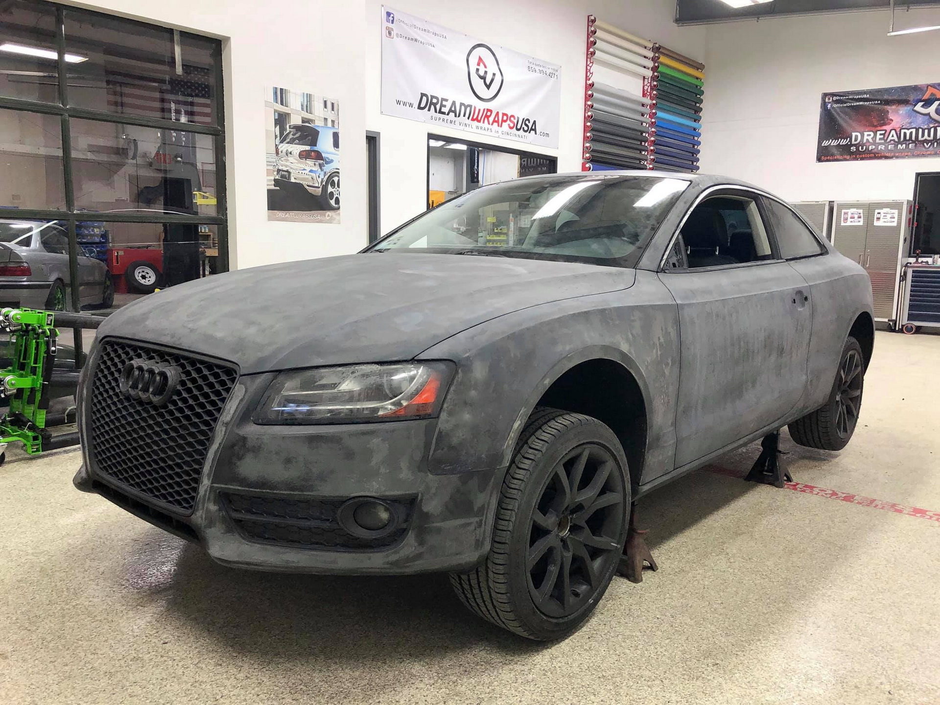 Oh, The Horror! Audi A5 Coupe Was Plasti-Dipped And Then Covered In Paint Stripper