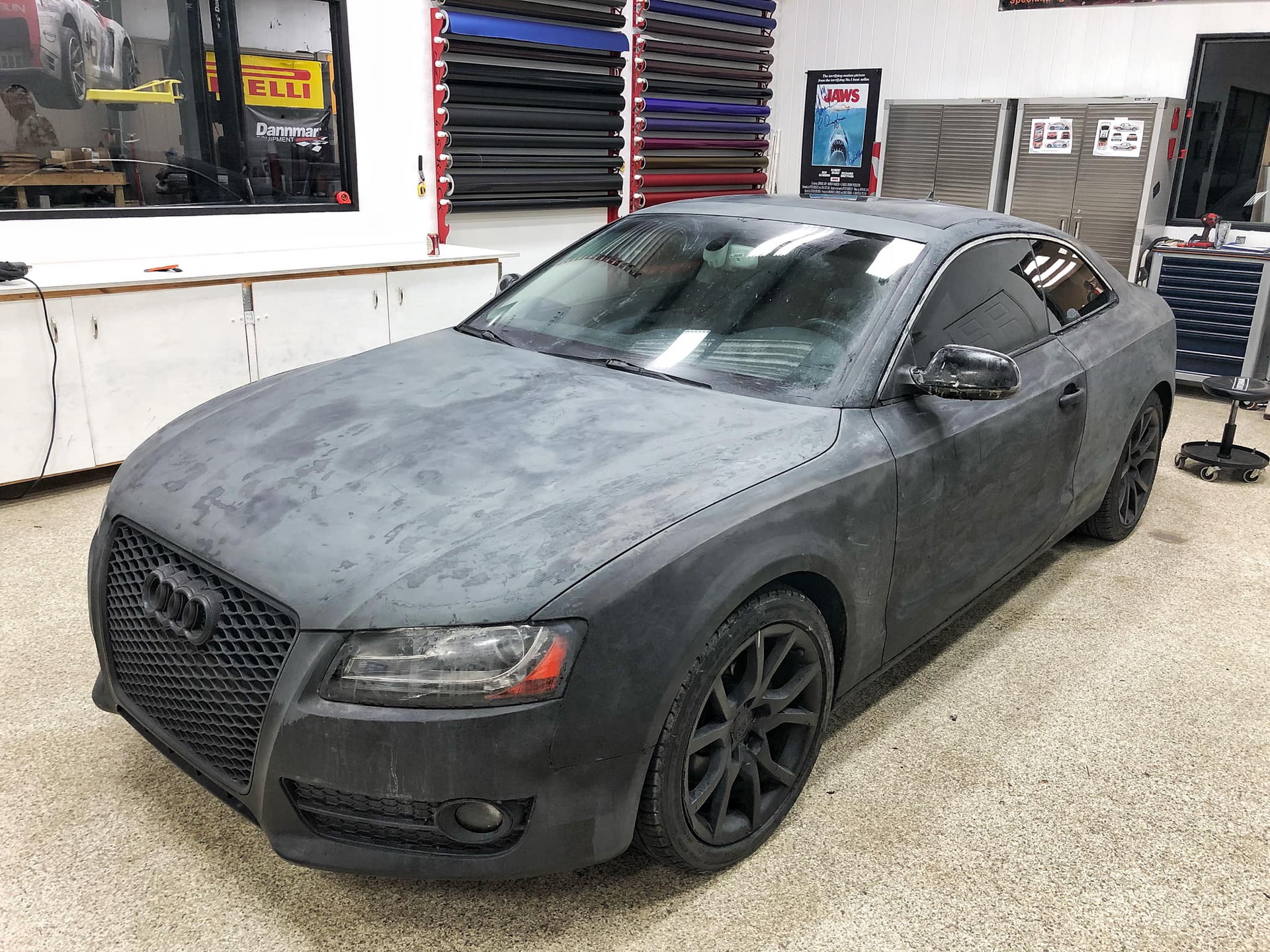 Oh, The Horror! Audi A5 Coupe Was Plasti-Dipped And Then Covered In Paint Stripper