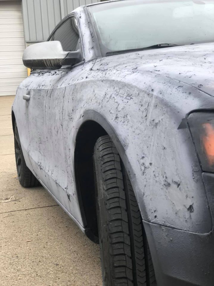 Oh, The Horror! Audi A5 Coupe Was Plasti-Dipped And Then Covered In Paint Stripper