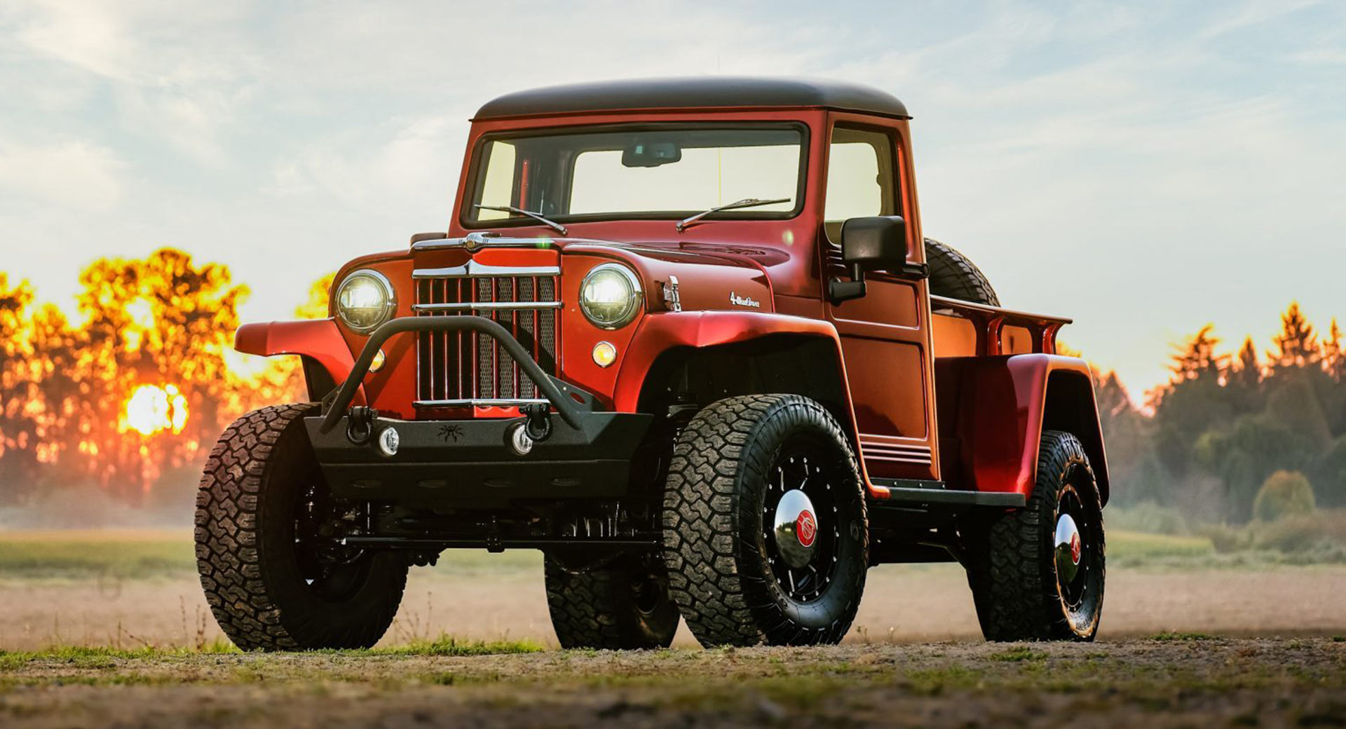 This 1955 Willys Pickup Has The Chassis And Drivetrain Of A 2014 Wrangler |  Carscoops