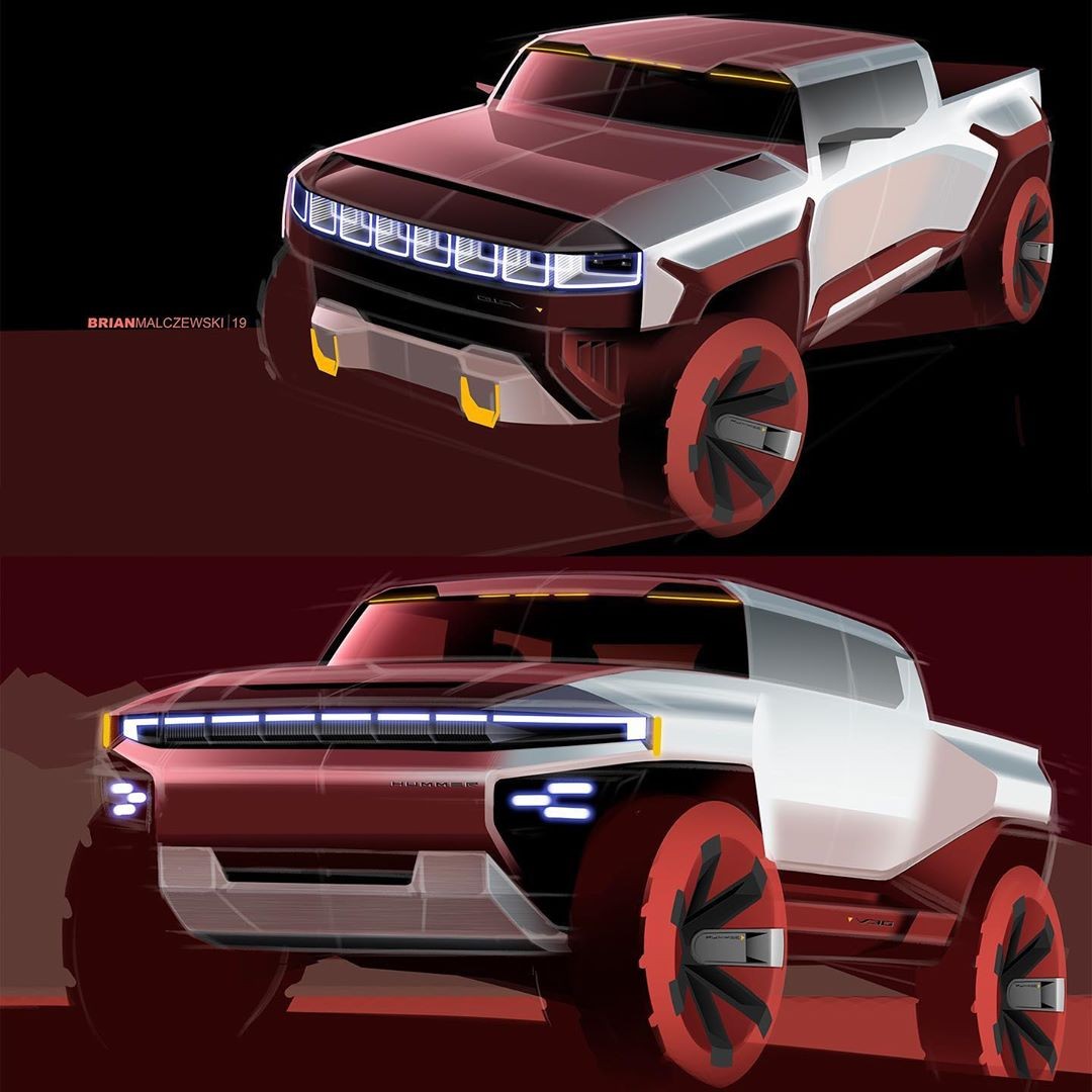 GMC Hummer EV Sketches Show What Could Have Been
