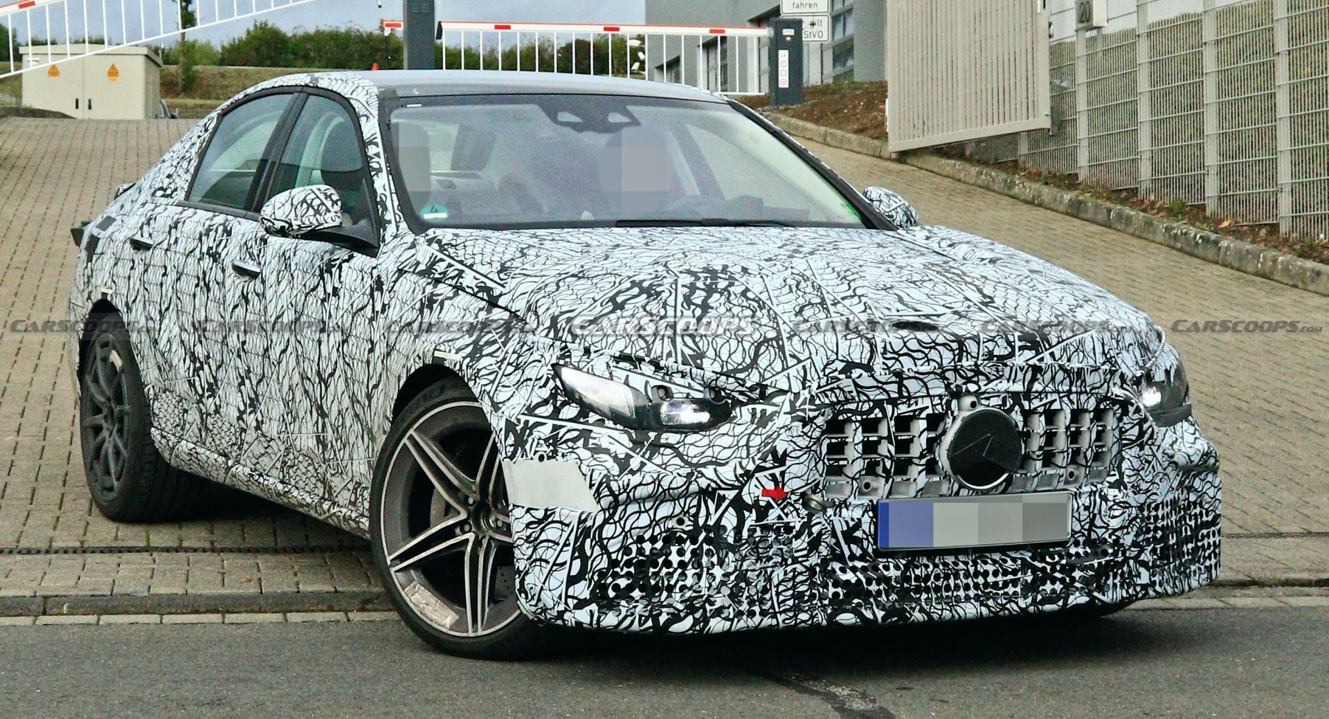 Muscled Up 22 Mercedes Amg C63 Makes Spy Debut With Mystery Powertrain Carscoops