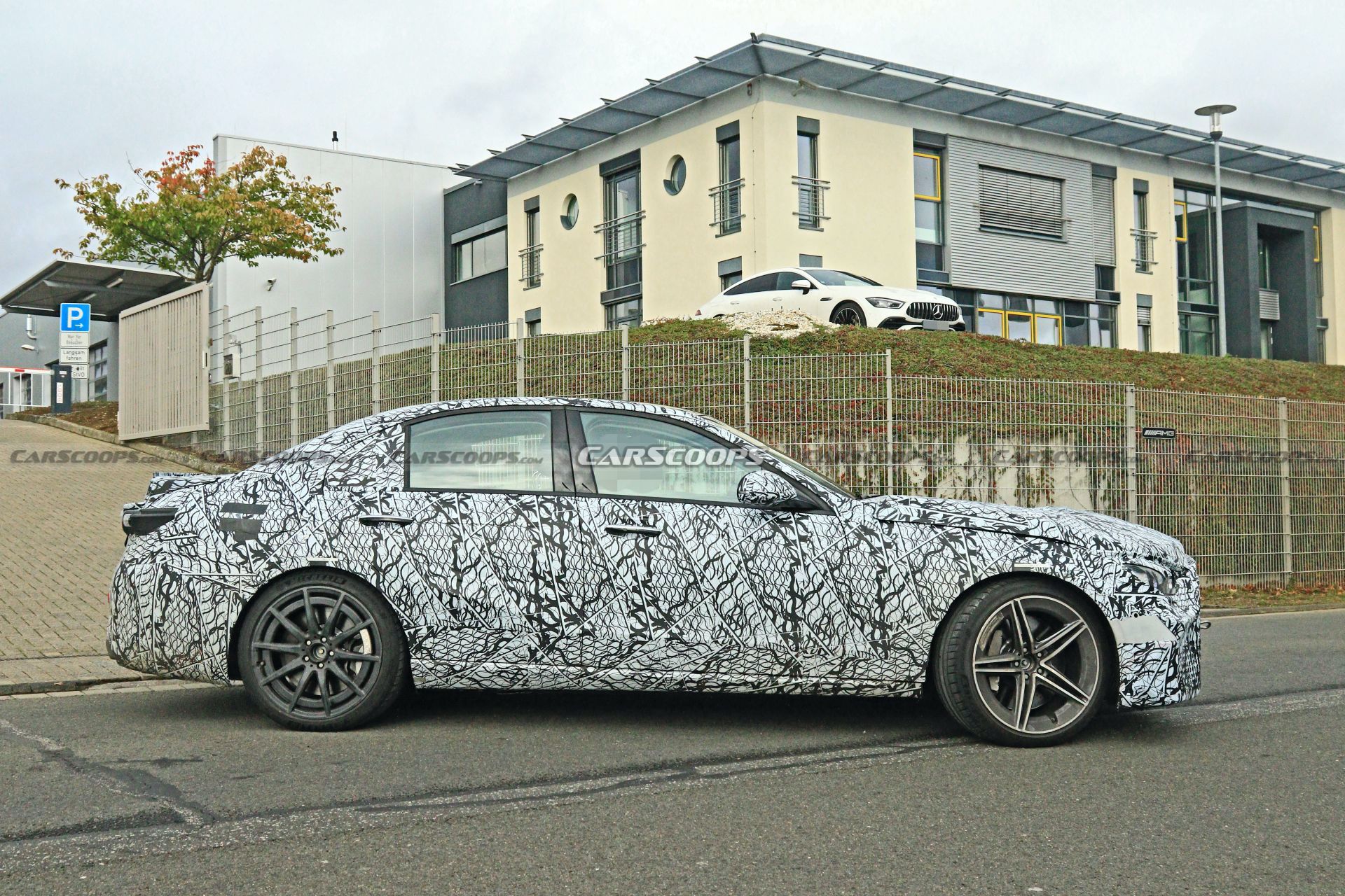 Muscled Up 22 Mercedes Amg C63 Makes Spy Debut With Mystery Powertrain Carscoops