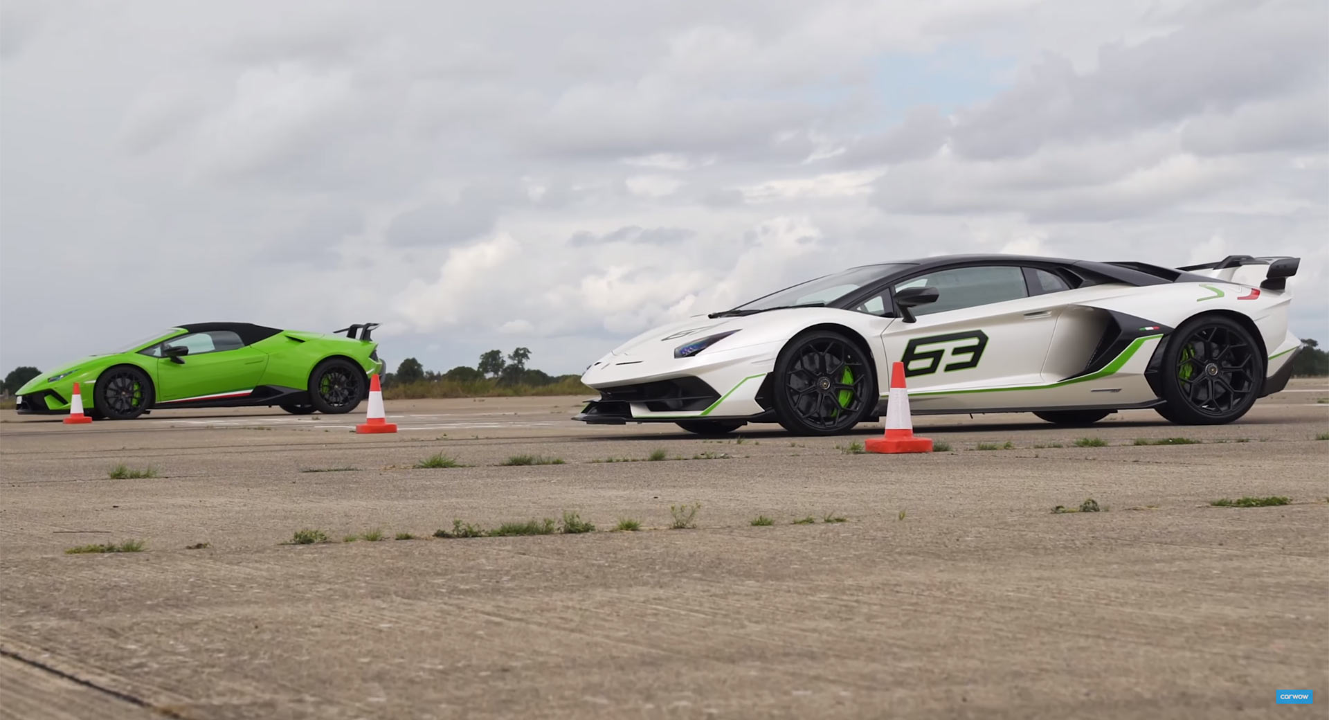 Lamborghini Aventador SVJ And Huracan Performante Accelerate At