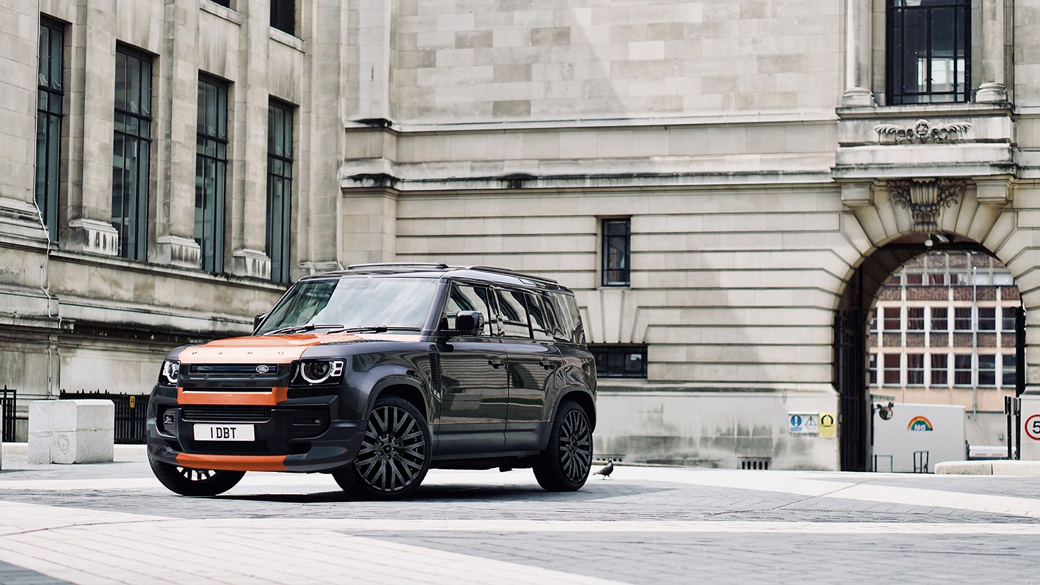 Would You Drive Around In A Black And Orange Land Rover Defender Like This?