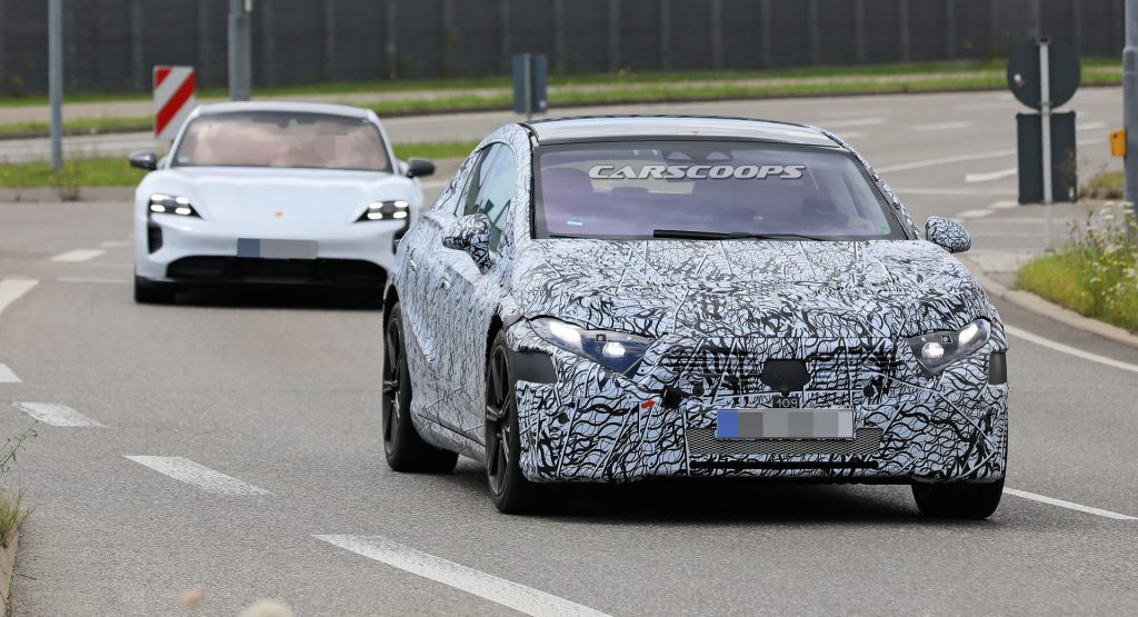 Mercedes Caught Benchmarking EQS Against A Porsche Taycan