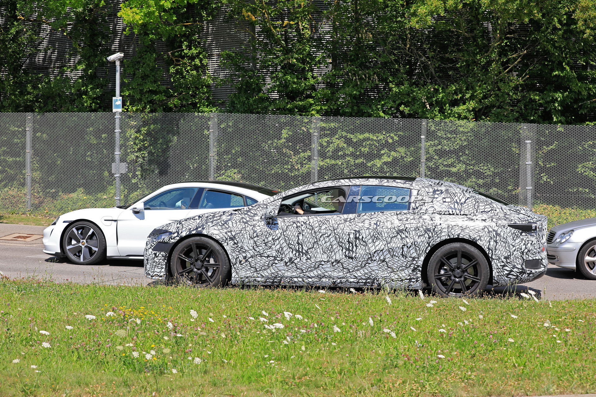 Mercedes Caught Benchmarking EQS Against A Porsche Taycan