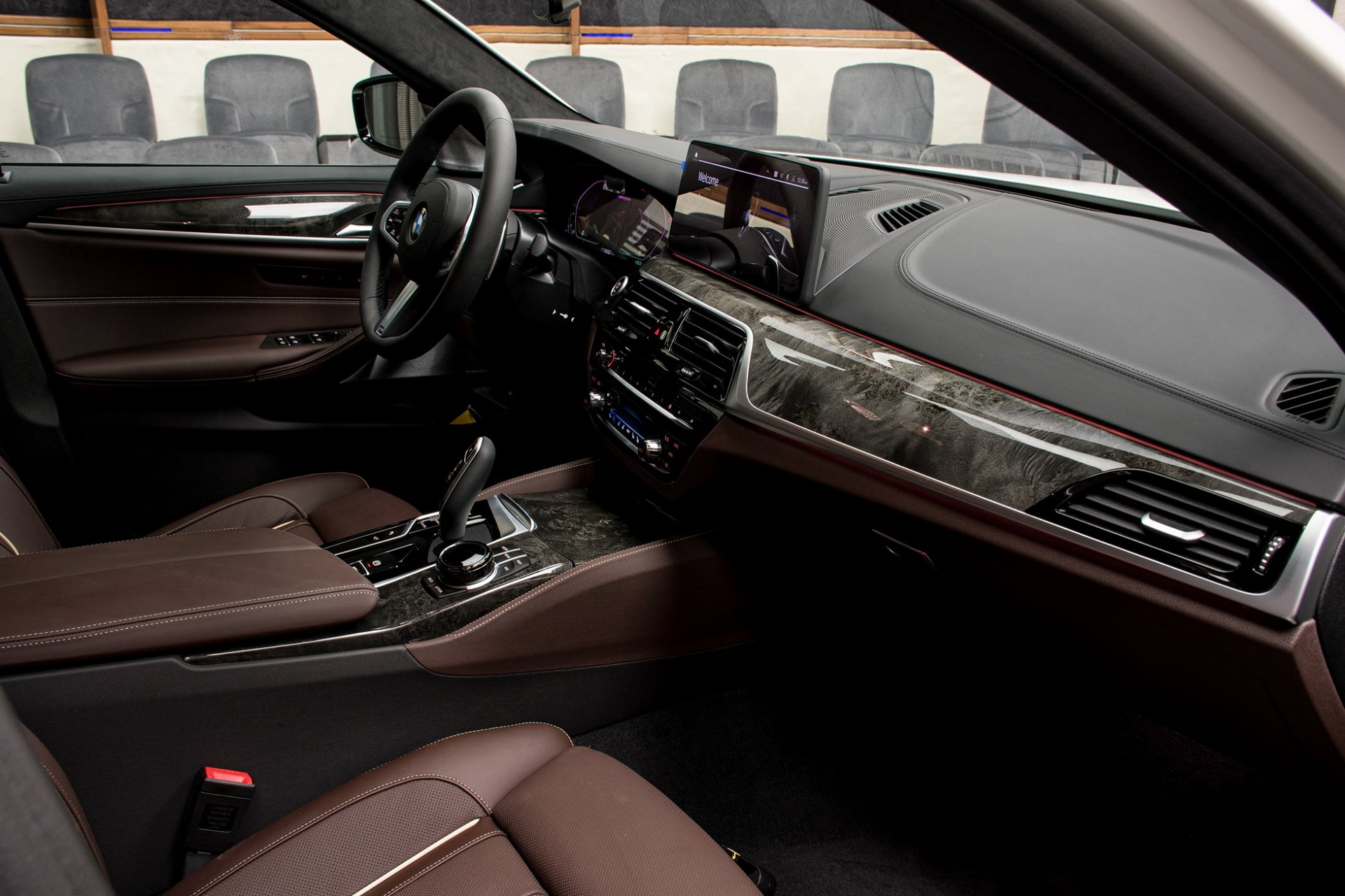 2021 BMW M550i Matches Alpine White Body With Mocha Interior