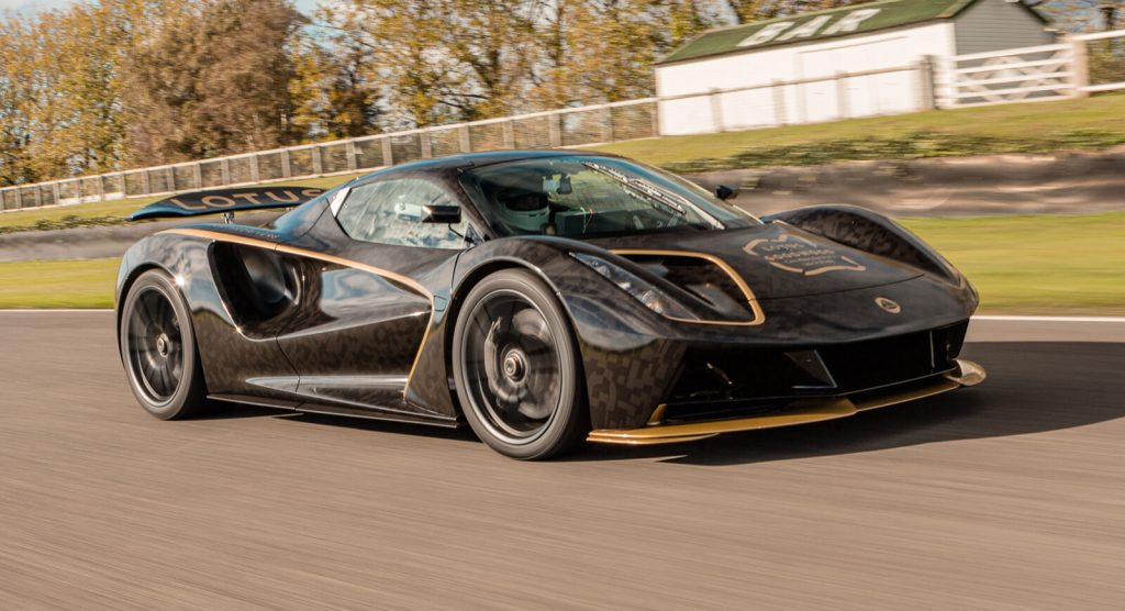  Lotus Evija EV Dresses Up In Famous ‘John Player Special’ Black And Gold Livery