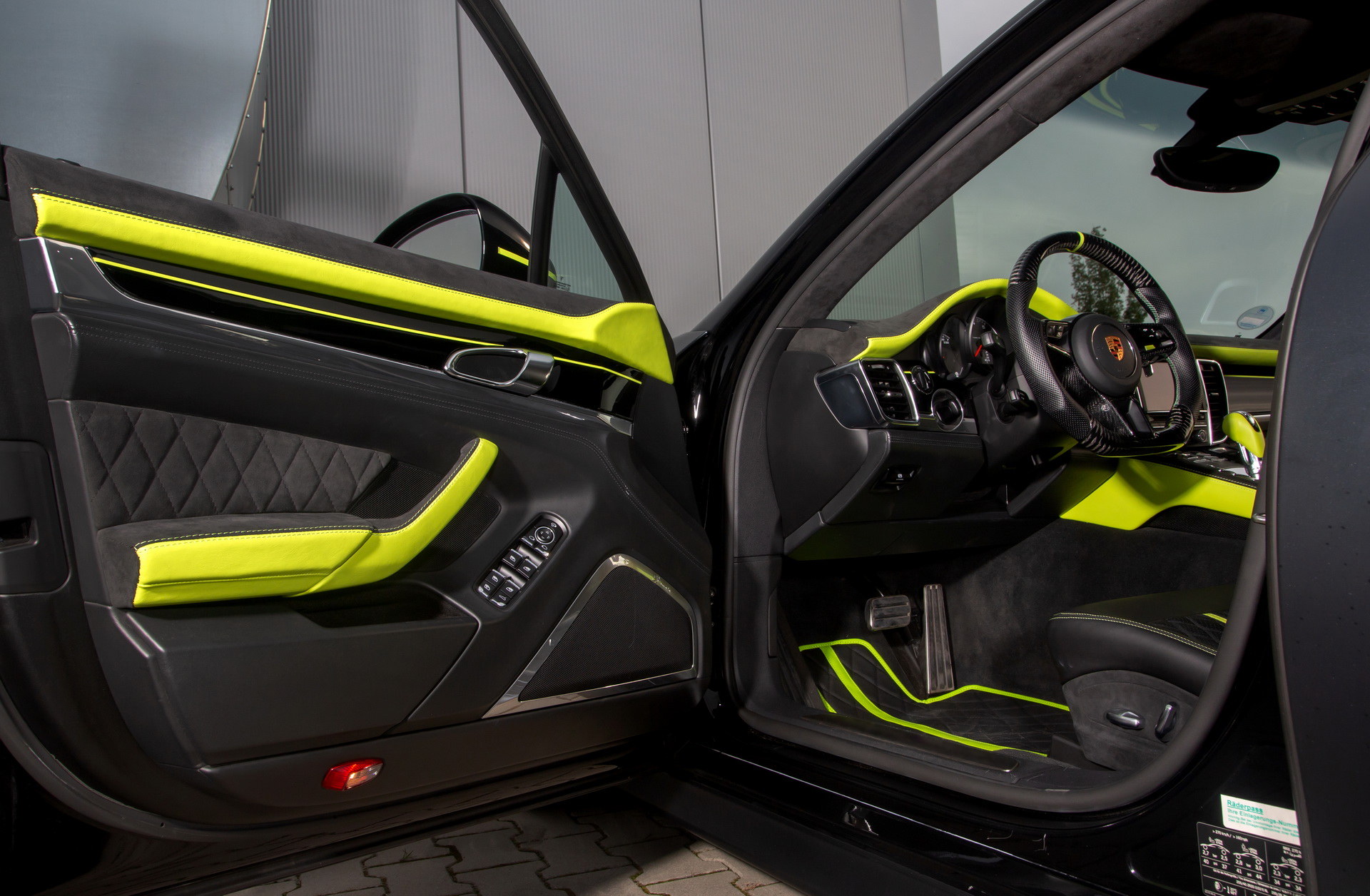 Behold A Porsche Panamera Interior With A Pagani-Like Steering Wheel And Lambo-Sourced Leather