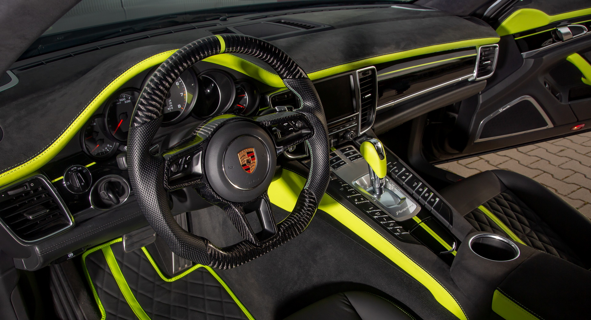 Behold A Porsche Panamera Interior With A Pagani-Like Steering Wheel And  Lambo-Sourced Leather