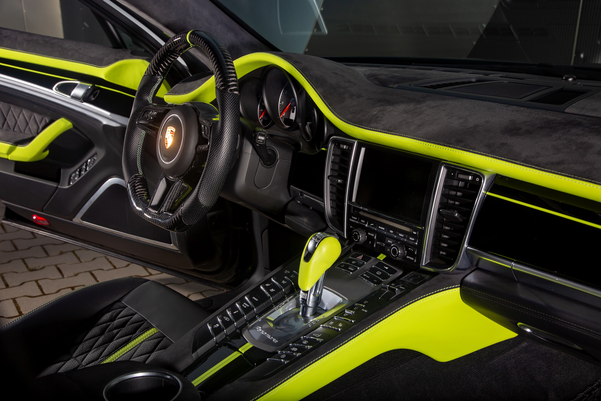 Behold A Porsche Panamera Interior With A Pagani-Like Steering Wheel And Lambo-Sourced Leather