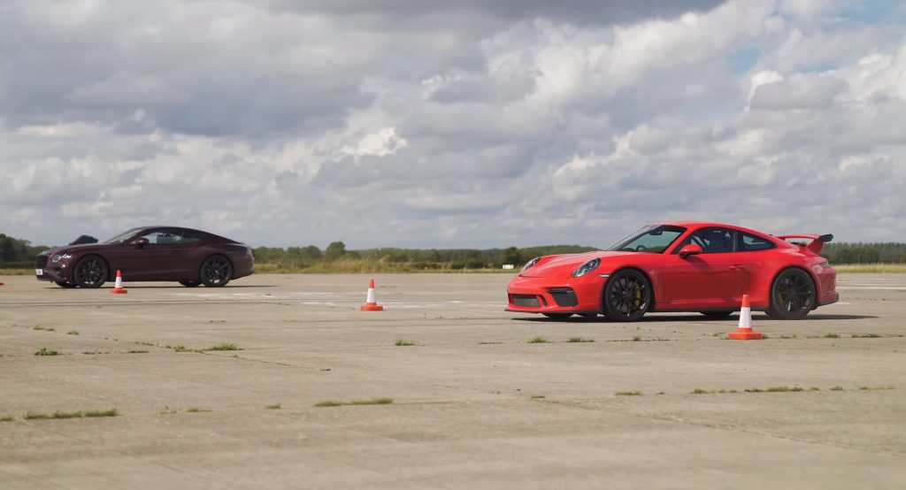  Porsche 911 GT3 vs Bentley Continental GT Is A Surprisingly Close Race