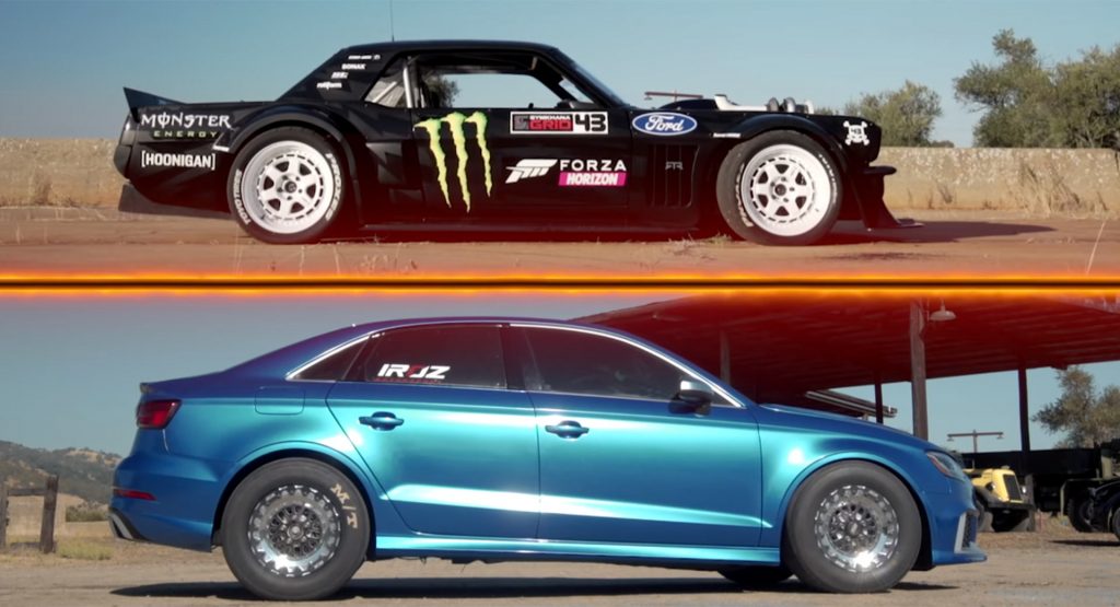  Ken Block And His 1,400 HP Hoonicorn Find 1,100 HP Audi RS3 Is No Pushover