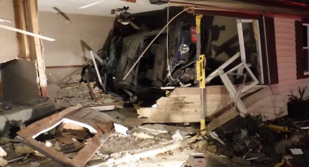  Two Seriously Injured After 16-Year-Old Crashes Ford Mustang Into House