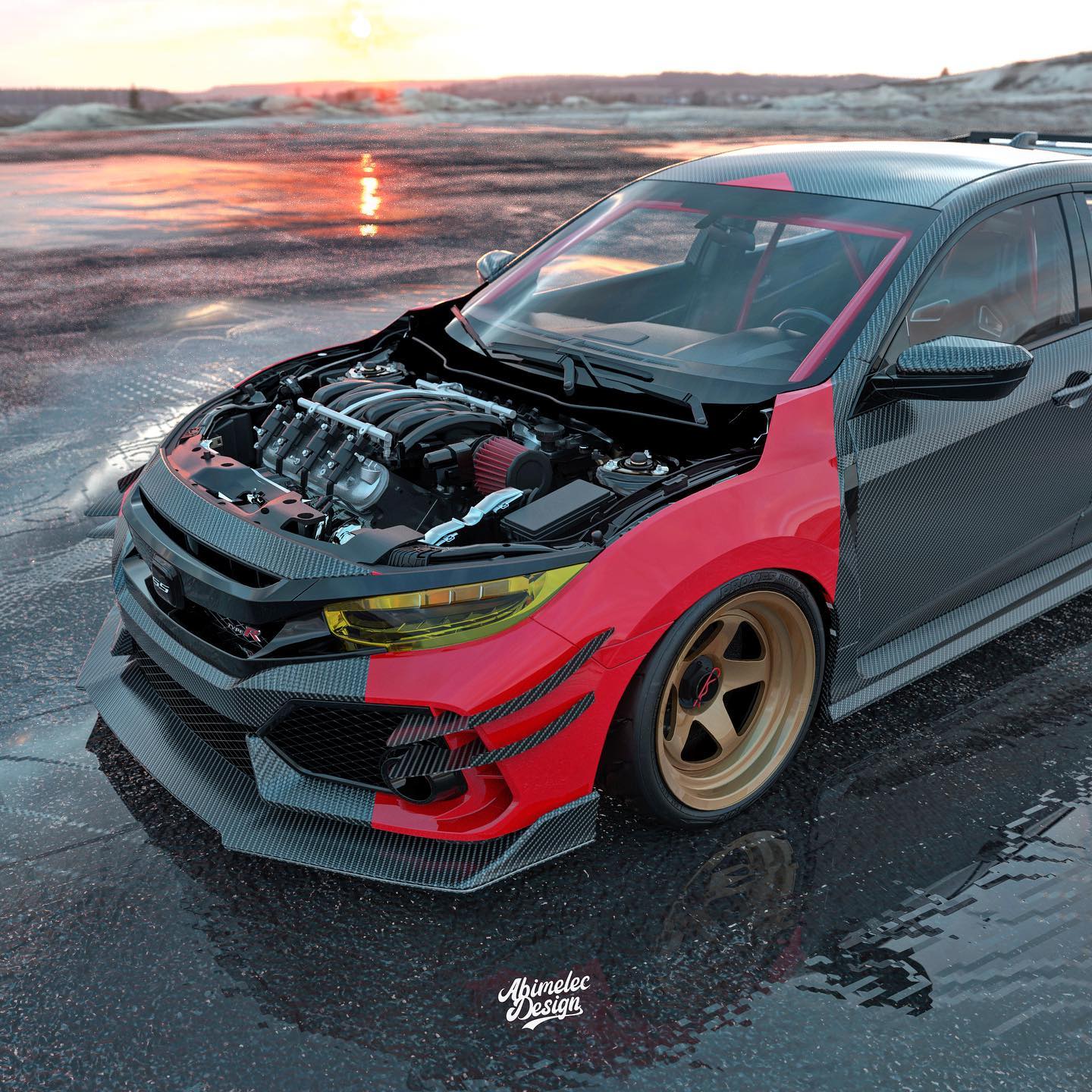 What If Someone Decided To Give The Honda Civic Type R An LS4 V8?