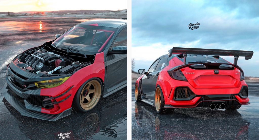  What If Someone Decided To Give The Honda Civic Type R An LS4 V8?
