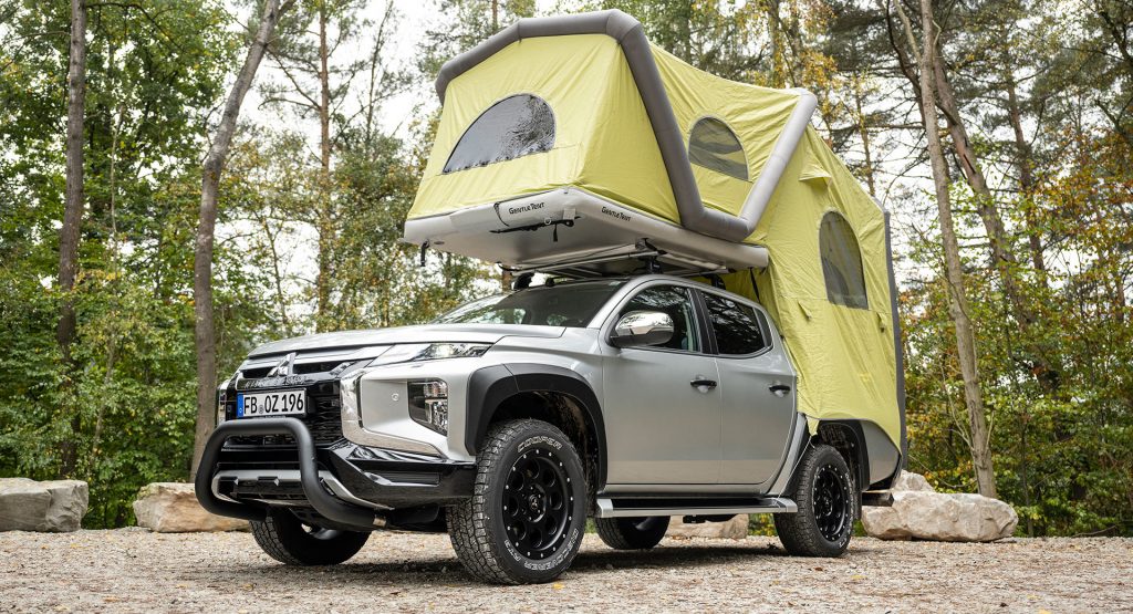  Mitsubishi Gets L200 Ready For Lockdown With Inflatable Camping Tent