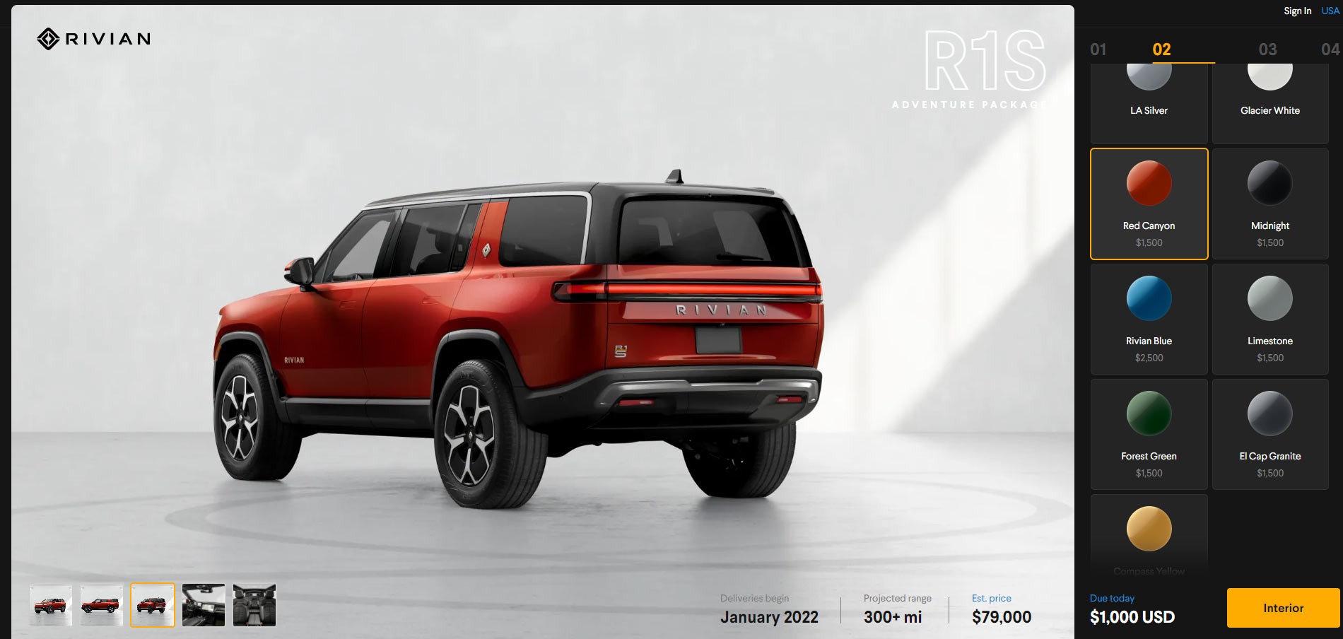 Rivian Launches R1S And R1T Configurators