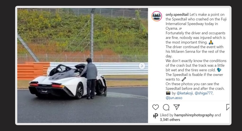  Someone Crashed A McLaren Speedtail While Driving Around Fuji Speedway