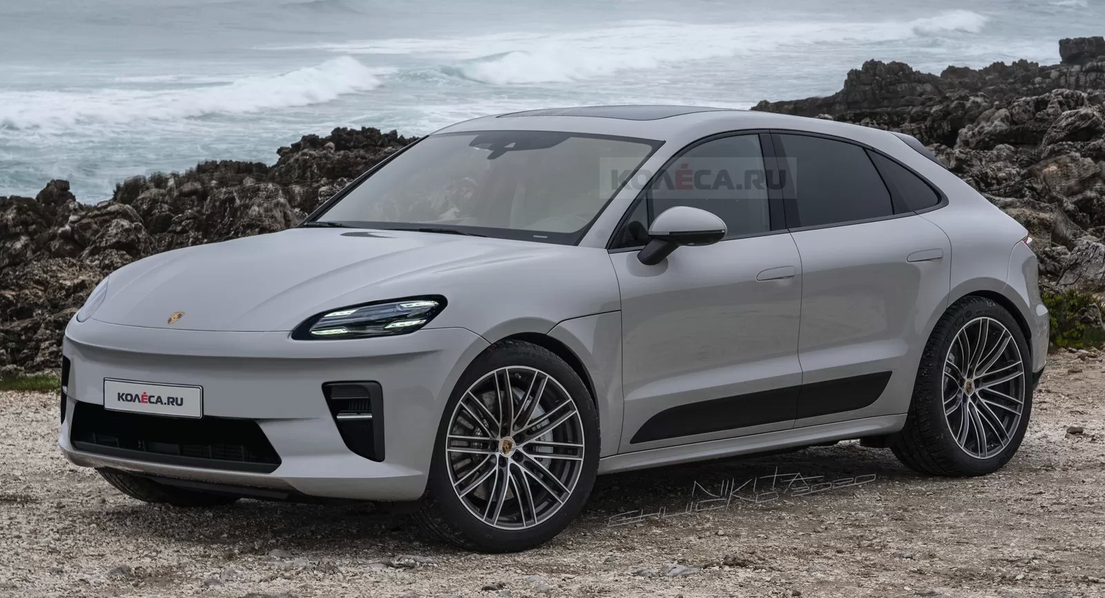 Here s A Taycan esque Take On The 2023 Porsche Macan EV Carscoops