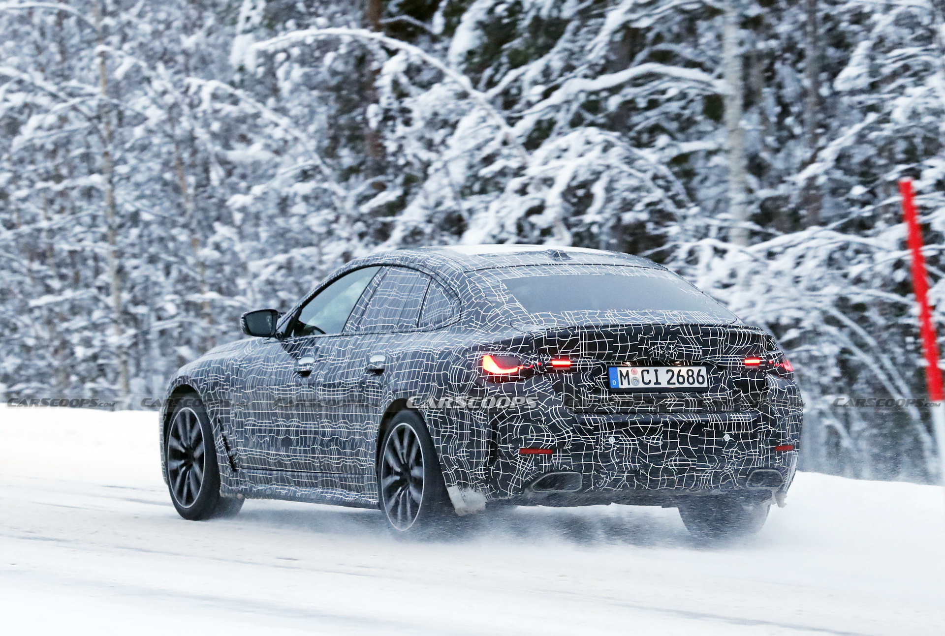 2022 BMW 4-Series Gran Coupe Spotted Freezing Its Fastback Off During Cold Weather Tests