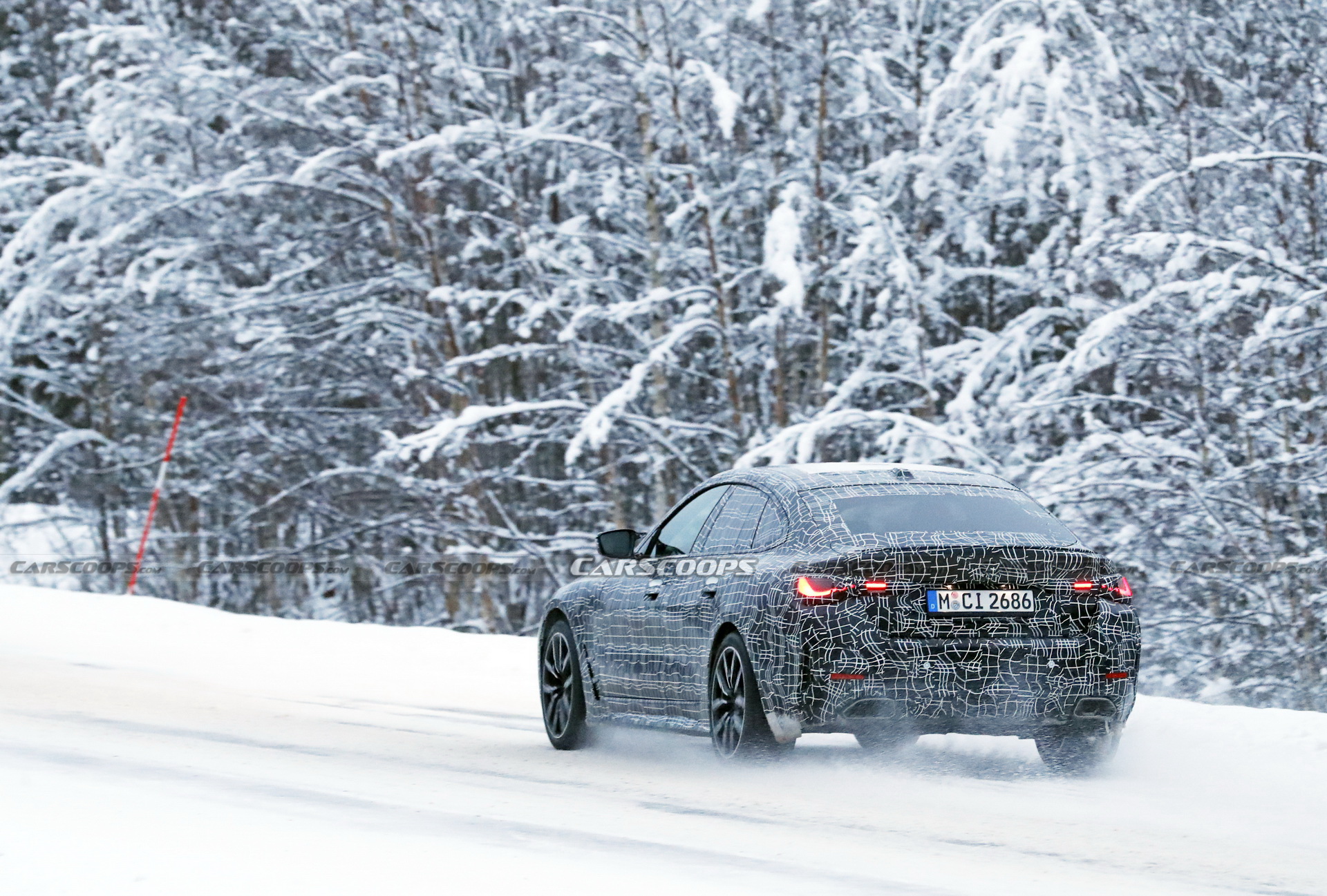 2022 BMW 4-Series Gran Coupe Spotted Freezing Its Fastback Off During Cold Weather Tests