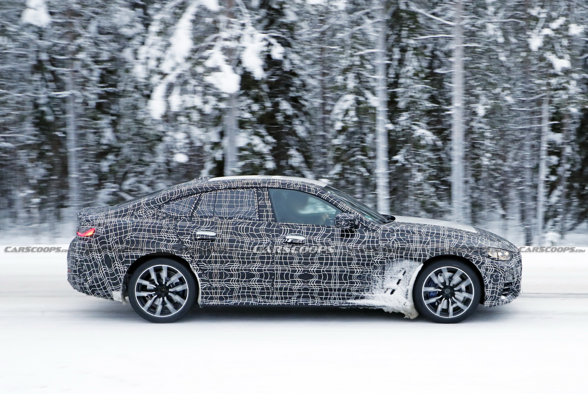 2022 BMW 4-Series Gran Coupe Spotted Freezing Its Fastback Off During Cold Weather Tests