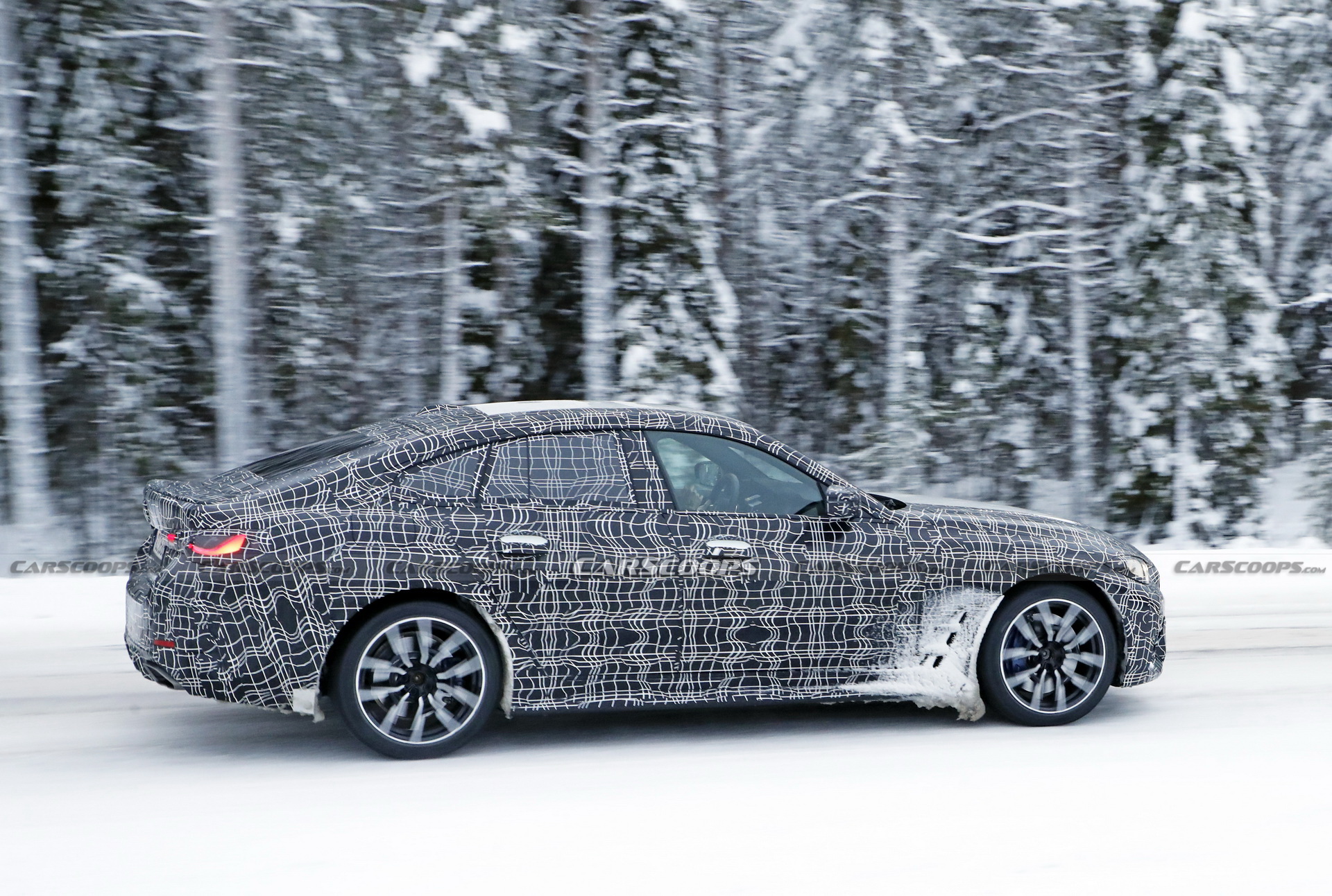 2022 BMW 4-Series Gran Coupe Spotted Freezing Its Fastback Off During Cold Weather Tests