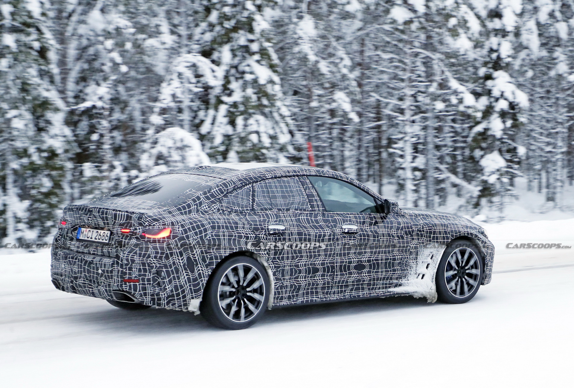 2022 BMW 4-Series Gran Coupe Spotted Freezing Its Fastback Off During Cold Weather Tests
