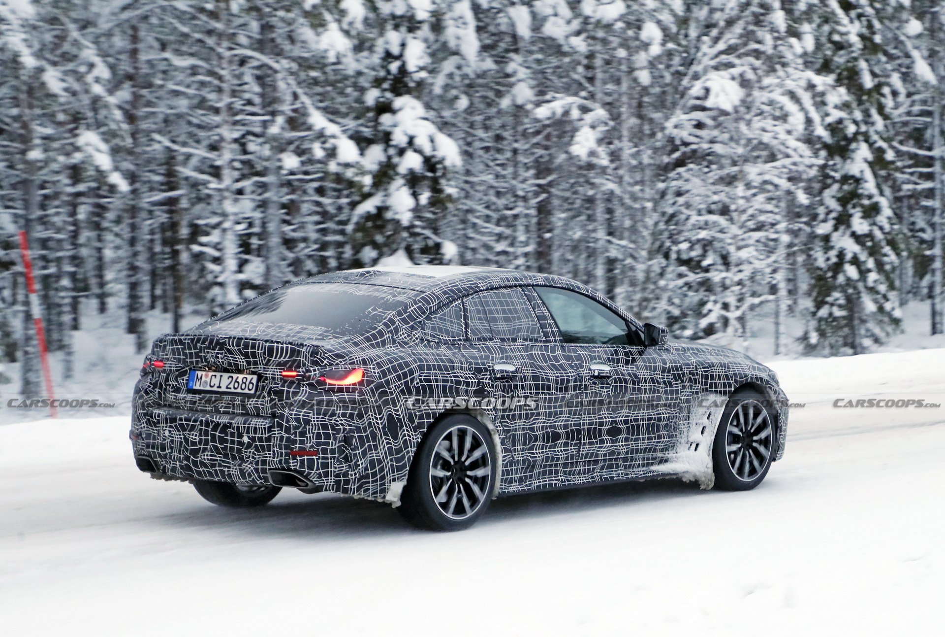2022 BMW 4-Series Gran Coupe Spotted Freezing Its Fastback Off During Cold Weather Tests