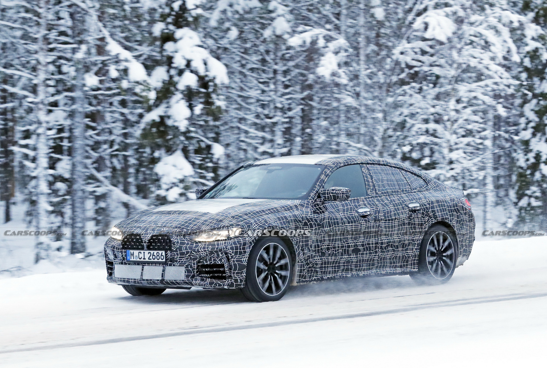 2022 BMW 4-Series Gran Coupe Spotted Freezing Its Fastback Off During Cold Weather Tests