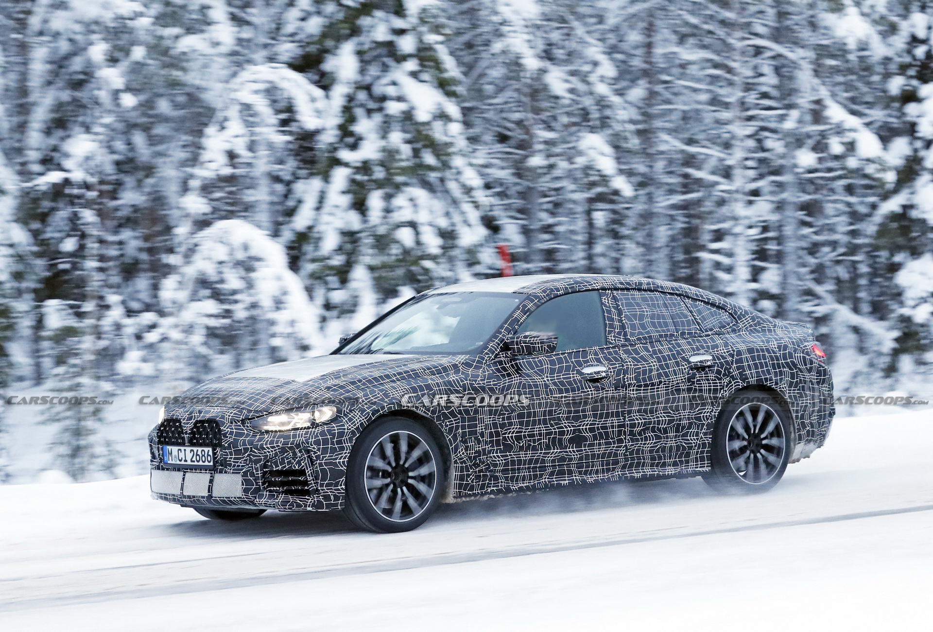 2022 BMW 4-Series Gran Coupe Spotted Freezing Its Fastback Off During Cold Weather Tests