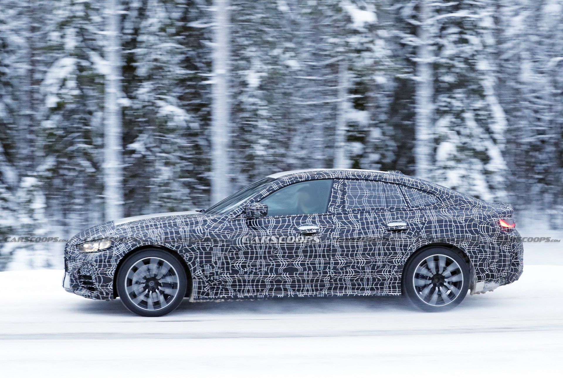 2022 BMW 4-Series Gran Coupe Spotted Freezing Its Fastback Off During Cold Weather Tests