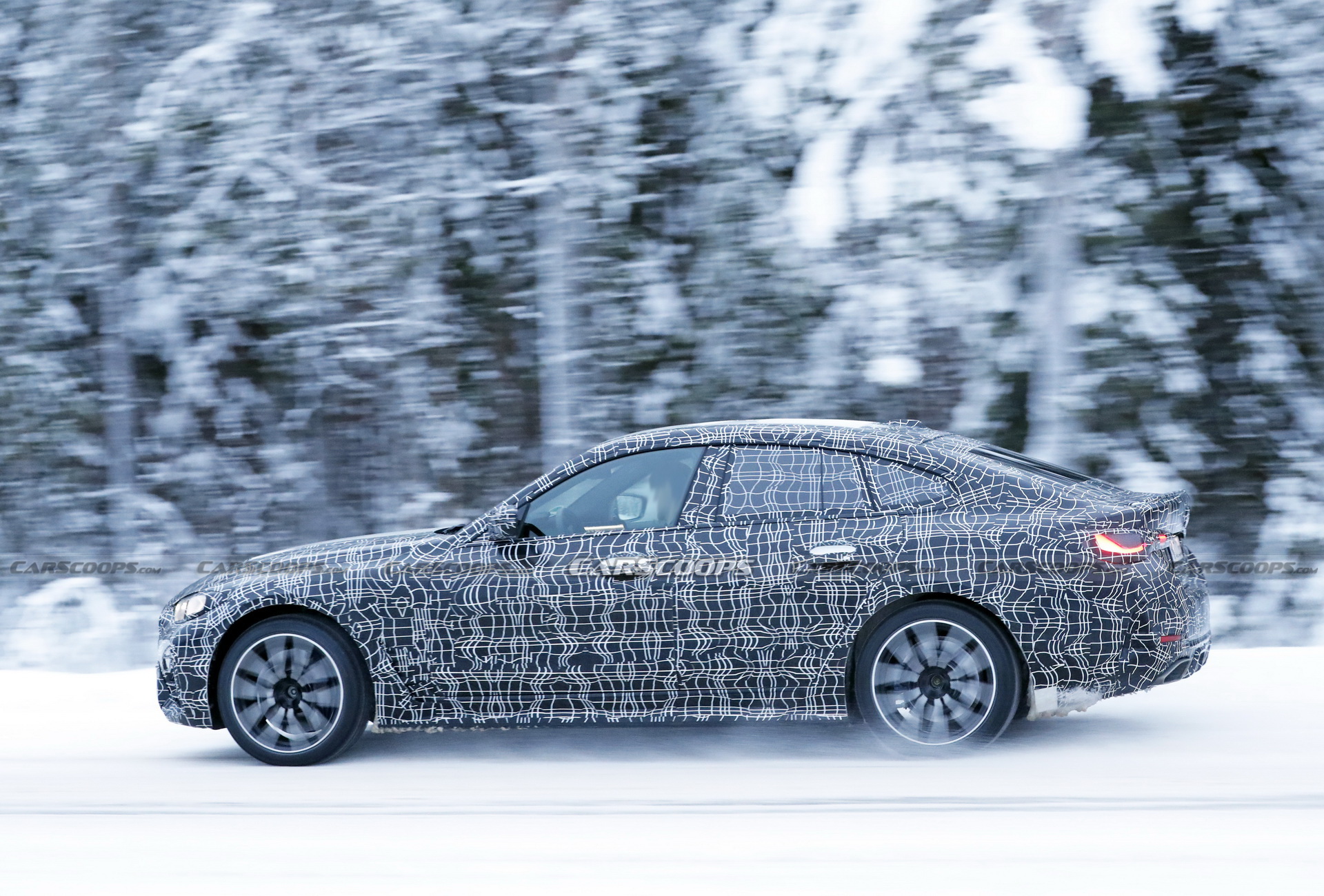 2022 BMW 4-Series Gran Coupe Spotted Freezing Its Fastback Off During Cold Weather Tests