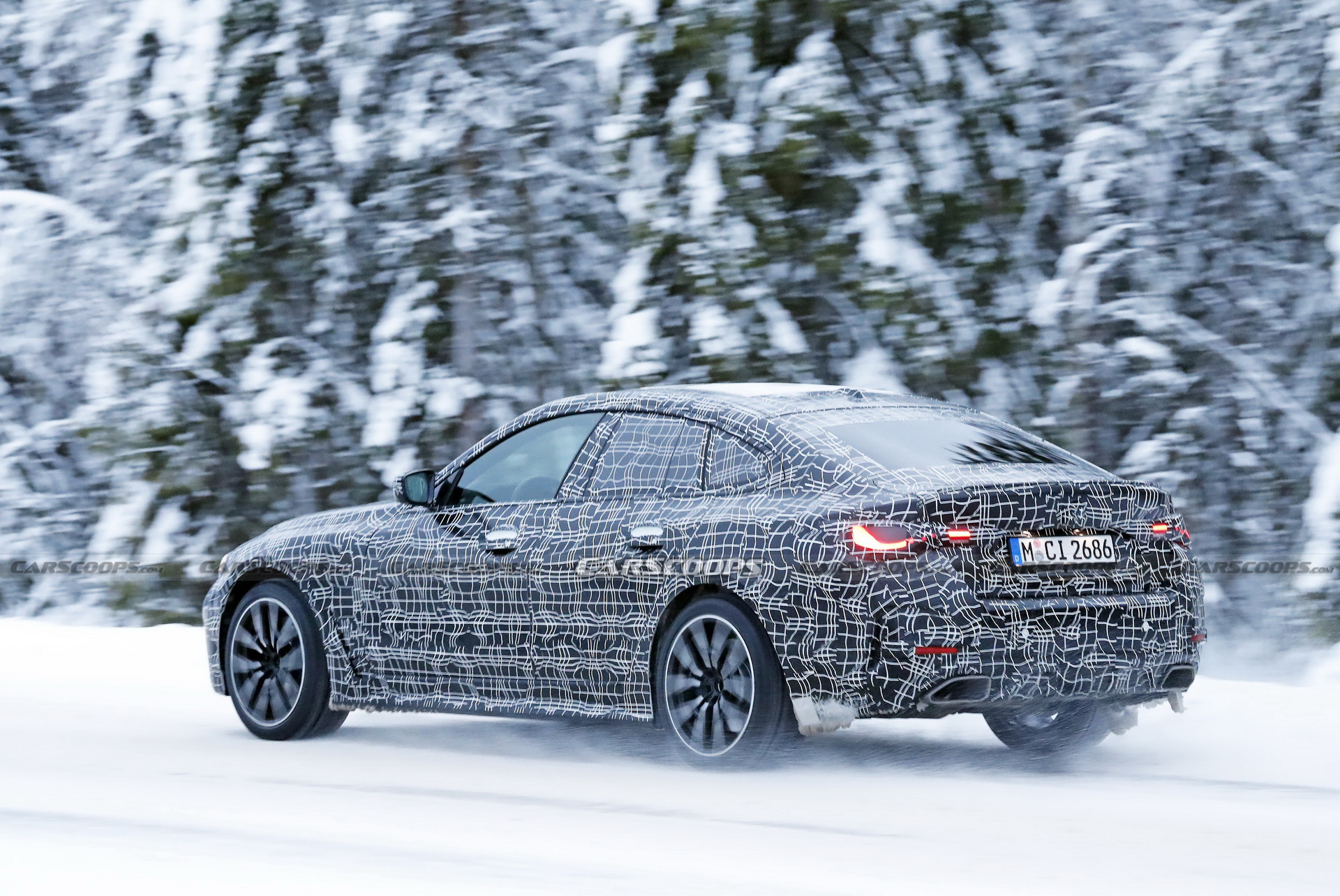2022 BMW 4-Series Gran Coupe Spotted Freezing Its Fastback Off During Cold Weather Tests