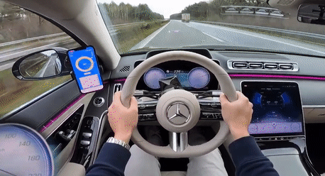 mercedes s500 new-gen top speed pov run